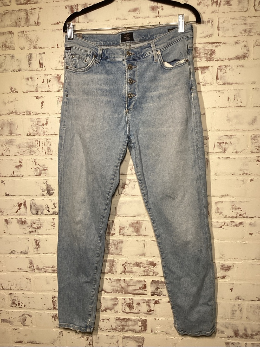 COH Citizens of Humanity Rocket Ankle MidRise Skny Light Wash ButtonFly Jeans 31